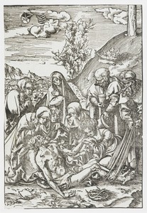 Bewening by Lucas Cranach (I), created 1509, in paper; houtsnede. Download this artwork as a high-resolution wallpaper for desktop, tablet, or mobile. — Lucas Cranach (I) Wallpaper