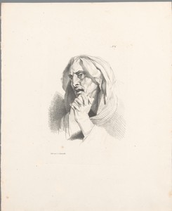 Biddende man by Jean Augustin Daiwaille, created 1820 - 1830, in paper; lithography. Download this artwork as a high-resolution wallpaper for desktop, tablet, o — Jean Augustin Daiwaille Wallpaper