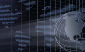 Globe with binary code flowing around it in a digital space. — Non Binary Wallpaper