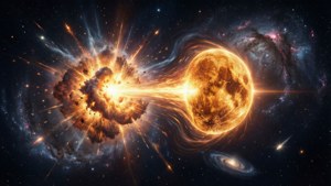 Una supernova in un sistema stellare binario con una stella compagna.
