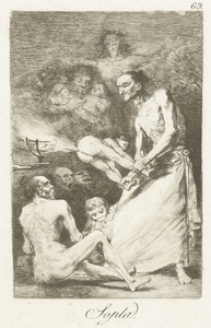 Blaas by Francisco de Goya, created 1797 - 1799, in paper; etching; burijn; drypoint; aquatint. Download this artwork as a high-resolution wallpaper for desktop — Art Picture