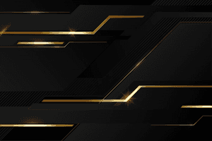 Schwarzer Hintergrund mit glühenden goldenen geometrischen Linien und scharfen Winkeln — Schwarze Zusammenfassung Wallpaper