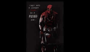 Deadpool holding a spatula with text about frying people who said he couldn't cook. — Black Deadpool Picture