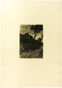 Blacksmith by Fritz Overbeck, created 1895, in Etching on cream wove paper. Download this artwork as a high-resolution wallpaper for desktop, tablet, or mobile. — Fritz Overbeck Wallpaper