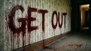 Darah merembes melalui wallpaper di rumah Amityville membentuk peringatan
