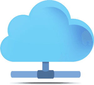 Blauw wolkpictogram met standaard en basis — Donkere Blauwe Wolken Achtergronden