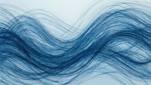 Calming abstract blue scribble waves wallpaper, modern design.