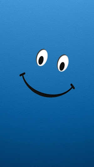 Ein fröhliches Smiley-Gesicht auf einem blauen strukturierten Hintergrund. — Blue Smiley Face Wallpaper