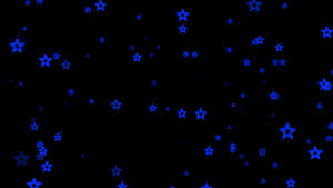 Estrellas azules flotando en un fondo espacial oscuro
