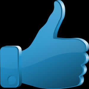 Blauw duim-omhoog-handpictogram met manchet tegen zwarte achtergrond — Blue Aura Achtergronden