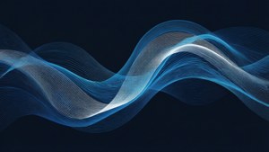Abstract blue waves representing the fluidity of professional networking. — Linkedin Background