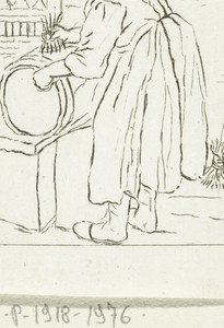 Boenende vrouw by Pieter de Mare, created 1779, in paper; etching. Download this artwork as a high-resolution wallpaper for desktop, tablet, or mobile. — Pieter de Mare Wallpaper