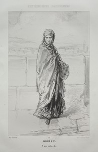 Bohèmes by Paul Gavarni, created c. 1857, in lithograph. Download this artwork as a high-resolution wallpaper for desktop, tablet, or mobile. — Painting Picture
