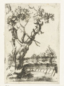 Boomstudie by Anthonie van den Bos, created 1778 - 1838, in paper; crayon manner; etching; prenttekening. Download this artwork as a high-resolution wallpaper f — Anthonie van den Bos Wallpaper