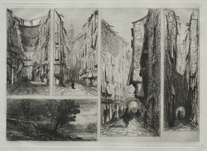 Bordeaux by Maxime Lalanne, created c. 1853–86, in etching. Download this artwork as a high-resolution wallpaper for desktop, tablet, or mobile. — Maxime Lalanne Wallpaper
