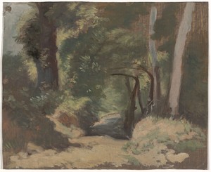 Bosweg by Guillaume Anne van der Brugghen, created 1821 - 1891, in linen (material); oil paint (paint); brush. Download this artwork as a high-resolution wallpa — Guillaume Anne van der Brugghen Wallpaper