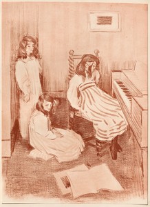Bouderie by Alfredo Müller, created 1898, in Color lithograph. Download this artwork as a high-resolution wallpaper for desktop, tablet, or mobile.