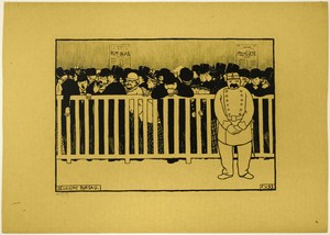 Box Office by Félix Vallotton, created 1893, published 1894, in Zincograph in black on dark yellow wove paper. Download this artwork as a high-resolution wallpa — Félix Vallotton Wallpaper