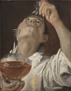 Boy Drinking by Annibale Carracci, created 1582–83, in oil on canvas. Download this artwork as a high-resolution wallpaper for desktop, tablet, or mobile. — Annibale Carracci Wallpaper