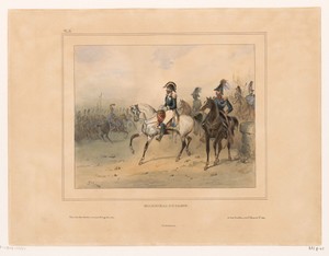 Brigadegeneraal by Victor Adam, created 1832 - 1833, in paper; lithography; hand coloring. Download this artwork as a high-resolution wallpaper for desktop, tab — Victor Adam Wallpaper