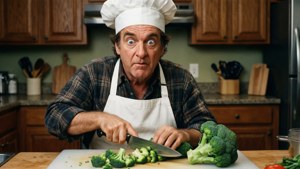 Dana Carvey als de broccoli-hakker