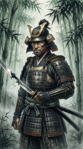 En samuraj med en bruten katana i en dimmig bambusskog representerar brutna förtroendekoder.