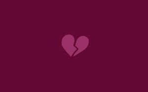 Knust hjerte-symbol i pink på bordeaux baggrund — Broken Heart Anime Billeder