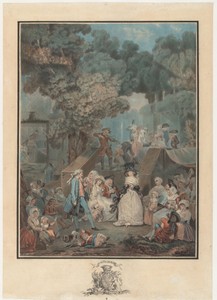 Bruiloftsfeest by Philibert-Louis Debucourt, created 1789, in paper; kleurenaquatint; etching. Download this artwork as a high-resolution wallpaper for desktop, — Art Picture