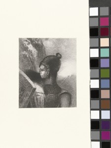 Brunhilde by Odilon Redon, created 1885, in paper; lithography. Download this artwork as a high-resolution wallpaper for desktop, tablet, or mobile. — Art Picture