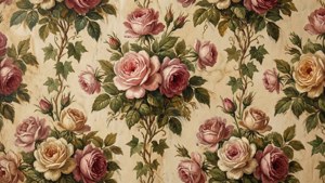 Gedetailleerd macrobeeld van een Victoriaans behangpatroon door William Richardson.