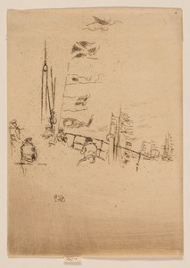 Bunting by James McNeill Whistler, created 1887, in Etching and drypoint with foul biting in black ink on cream laid paper. Download this artwork as a high-reso — Illustration Background
