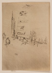 Bunting by James McNeill Whistler, created 1887, in Etching and drypoint with foul biting in black ink on ivory laid paper. Download this artwork as a high-reso — James McNeill Whistler Wallpaper