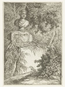 Buste by Hubert Robert, created 1764, in paper; etching. Download this artwork as a high-resolution wallpaper for desktop, tablet, or mobile. — Nature Wallpaper