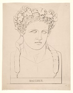 Buste van Bacchus by Mattheus Ignatius van Bree, created 1809 - 1839, in paper; lithography. Download this artwork as a high-resolution wallpaper for desktop, t