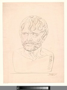 Buste van Seneca by Mattheus Ignatius van Bree, created 1809 - 1839, in paper; lithography. Download this artwork as a high-resolution wallpaper for desktop, ta