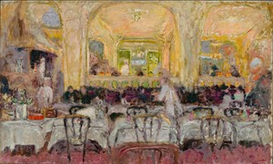 Café Wepler by Edouard Vuillard, created c. 1908–10, reworked in 1912, in oil on fabric. Download this artwork as a high-resolution wallpaper for desktop, table — Edouard Vuillard Wallpaper