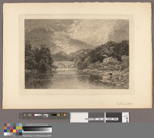 Callander by David Law, in Etching on medium, slightly textured, cream laid paper. Download this artwork as a high-resolution wallpaper for desktop, tablet, or 