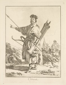 Calmouk by Jean Baptist Leprince, created 1771, in etching and aquatint. Download this artwork as a high-resolution wallpaper for desktop, tablet, or mobile. — Jean Baptist Leprince Wallpaper