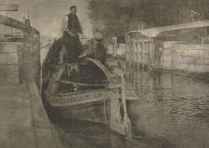 Camera Work: A Thames Locker by George Davison, created 1907, in photogravure. Download this artwork as a high-resolution wallpaper for desktop, tablet, or mobi — George Davison Wallpaper