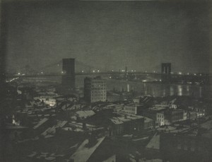 Camera Work: The Bridge by John Francis Strauss, created 1903, in photogravure. Download this artwork as a high-resolution wallpaper for desktop, tablet, or mob — John Francis Strauss Wallpaper