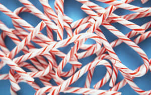 Tangled red and white striped candy canes on a blue background. — Christmas Coloring Picture