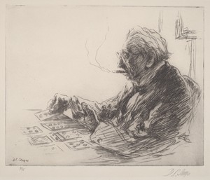 Canfield by Dwight Case Sturges, in etching. Download this artwork as a high-resolution wallpaper for desktop, tablet, or mobile. — Dwight Case Sturges Wallpaper