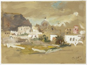Capri by Hercules Brabazon Brabazon, created n.d., in Watercolor and gouache on paper. Download this artwork as a high-resolution wallpaper for desktop, tablet, — Hercules Brabazon Brabazon Wallpaper