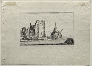 Caprices:  Marine by Stefano della Bella, created c. 1642, in etching. Download this artwork as a high-resolution wallpaper for desktop, tablet, or mobile. — Art Picture