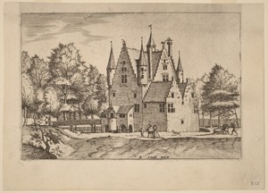 Castle by Lucas van Doetechum, created published 1559/1561, in etching retouched with engraving. Download this artwork as a high-resolution wallpaper for deskto — Lucas van Doetechum Wallpaper