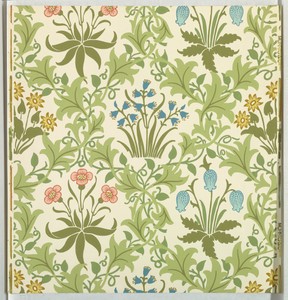 Celandine by John Henry Dearle, created 1872–82, in Block-printed on paper. Download this artwork as a high-resolution wallpaper for desktop, tablet, or mobile. — Art Picture