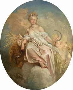 Ceres (Summer) by Antoine Watteau, created c. 1717/1718, in oil on canvas. Download this artwork as a high-resolution wallpaper for desktop, tablet, or mobile. — Art Picture