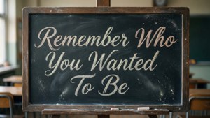 Academisch nostalgische achtergrond met citaat op schoolbord