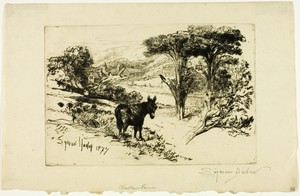 Challow Farm by Francis Seymour Haden, created c. 1877, in Drypoint on copper printed on cream laid paper. Download this artwork as a high-resolution wallpaper 
