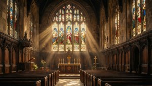 Trinity College kapel met gebrandschilderd glas